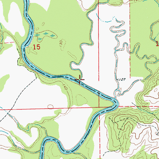 Topographic Map of Porter Creek, MS