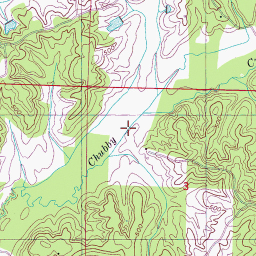 Topographic Map of Posey Branch, MS