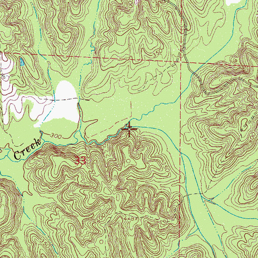 Topographic Map of Possum Creek, MS