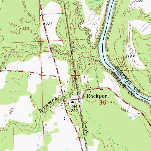Topographic Map of Potato Branch, MS