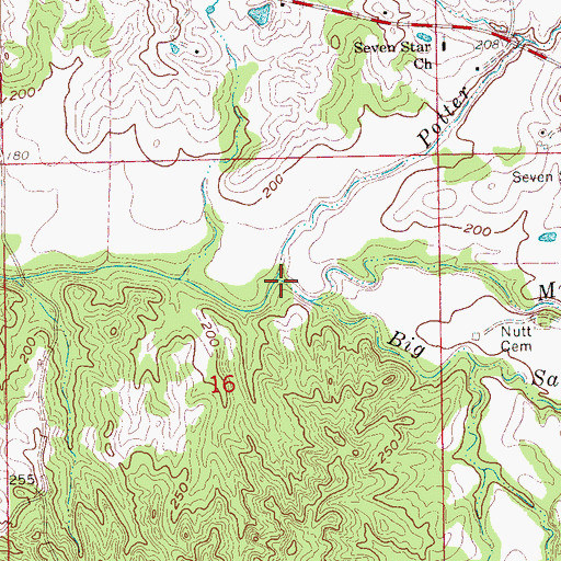 Topographic Map of Potter Creek, MS