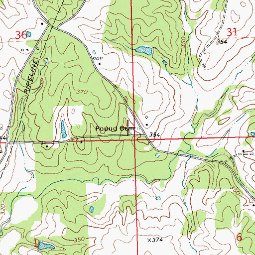 Topographic Map of Pound Cemetery, MS
