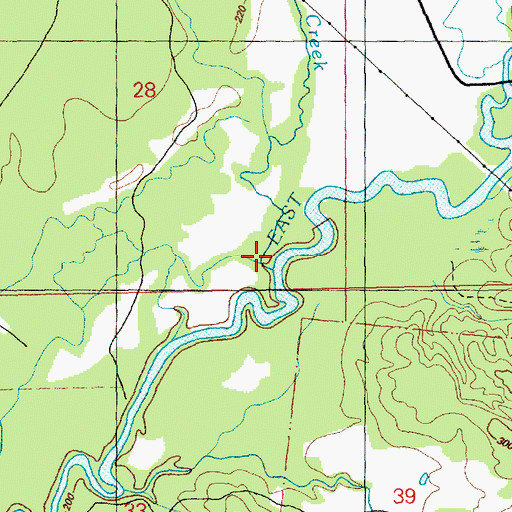 Topographic Map of Powell Creek, MS