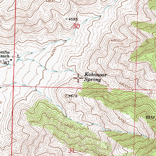 Topographic Map of Kohinoor Spring, AZ
