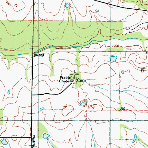 Topographic Map of Prairie Chapel, MS