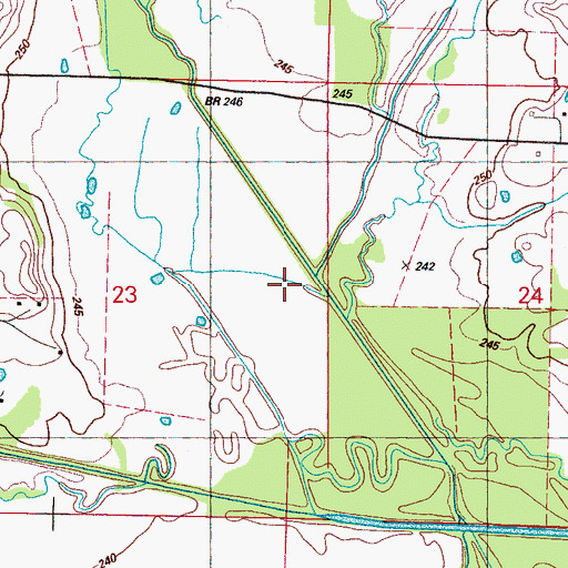 Topographic Map of Prairie Creek, MS