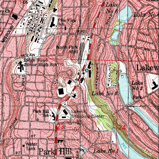 Topographic Map of Park Hill Christian Church, AR