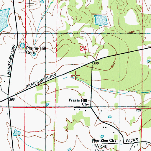 Topographic Map of Prairie Hill Church, MS