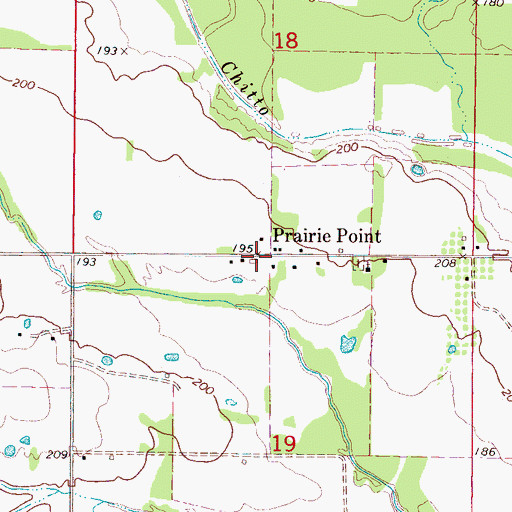 Topographic Map of Prairie Point, MS