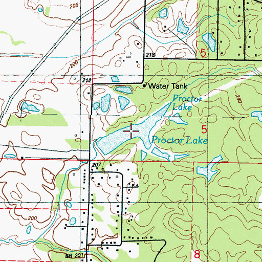 Topographic Map of Proctor Lake, MS