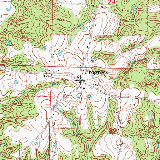 Topographic Map of Progress, MS