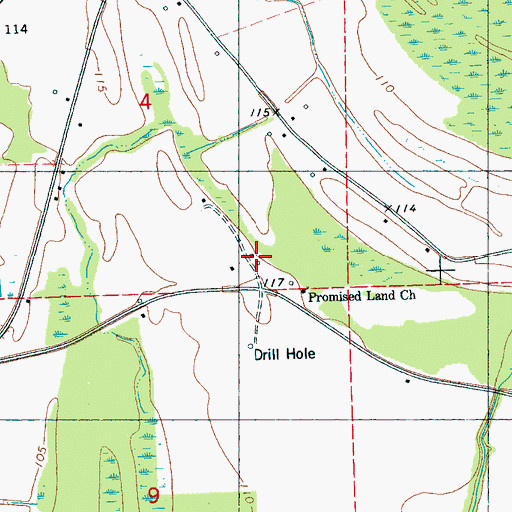 Topographic Map of Promised Land Church, MS