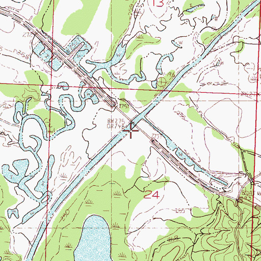 Topographic Map of Prophet Bridge Crossing, MS