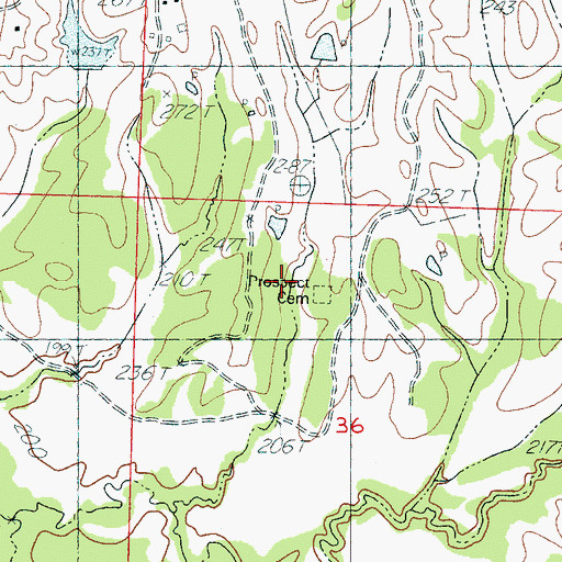 Topographic Map of Prospect Cemetery, MS