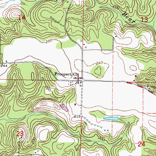 Topographic Map of Prospect Church, MS