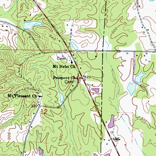 Topographic Map of Prospect Church, MS