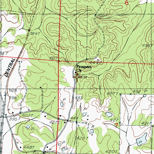 Topographic Map of Prospect Church, MS