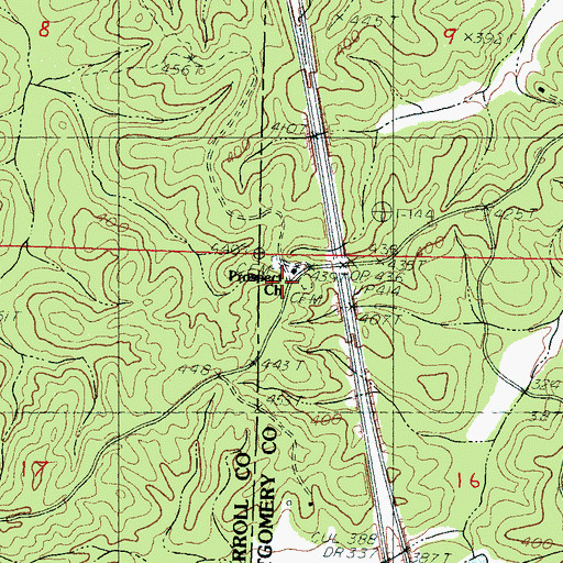Topographic Map of Prospect Church, MS