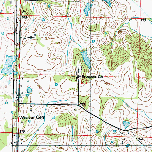Topographic Map of Prospect Church, MS