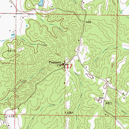 Topographic Map of Prospect Church, MS