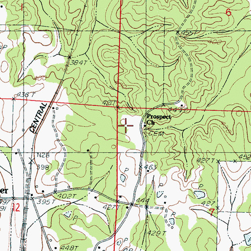 Topographic Map of Prospect School, MS