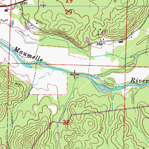 Topographic Map of Patterson Branch, AR