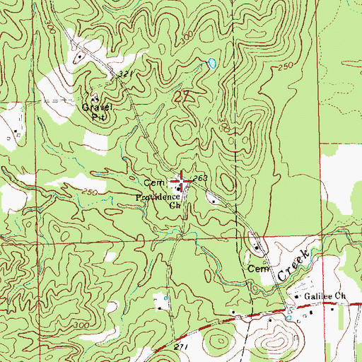 Topographic Map of Providence Church, MS
