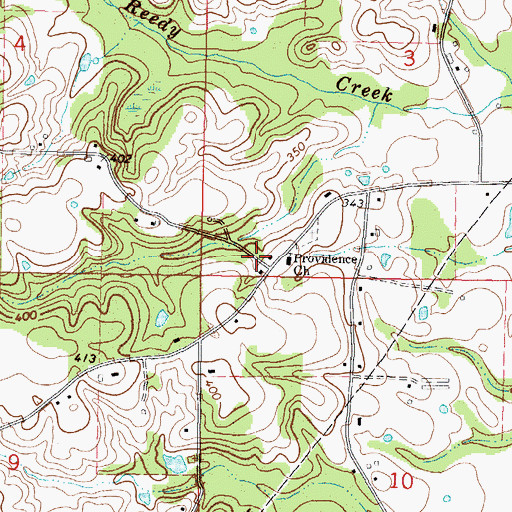 Topographic Map of Providence Primitive Baptist Church, MS