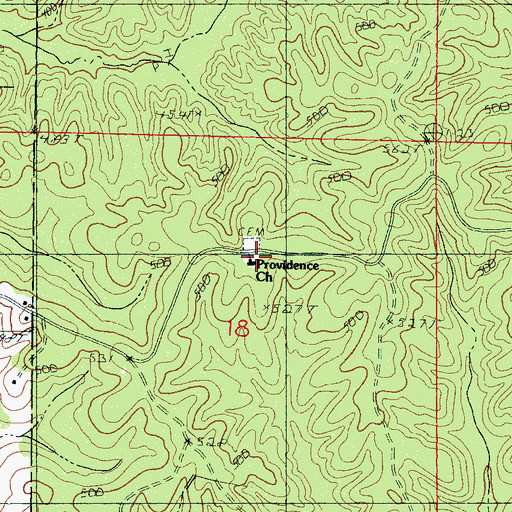 Topographic Map of Providence Church, MS