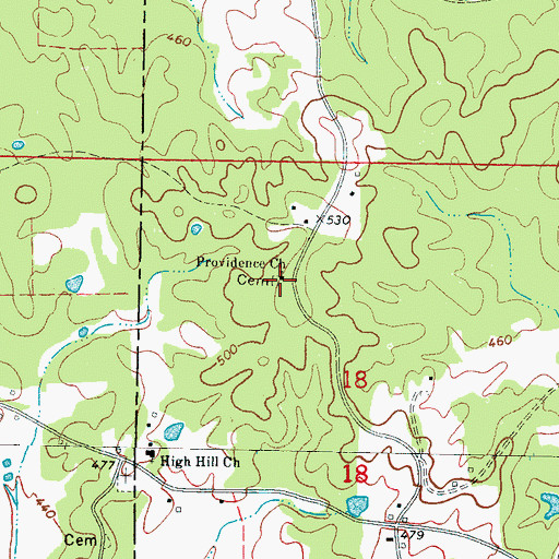 Topographic Map of Providence Baptist Church, MS