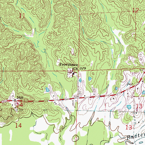 Topographic Map of Providence Methodist Church, MS