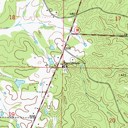 Topographic Map of Providence Church, MS