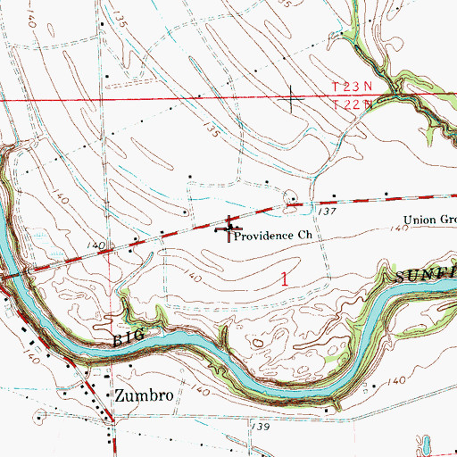 Topographic Map of Providence Church, MS