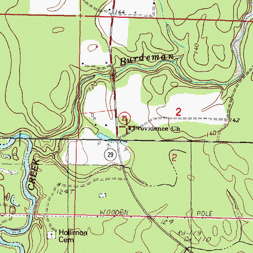 Topographic Map of Providence Church, MS