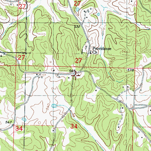 Topographic Map of Providence School, MS