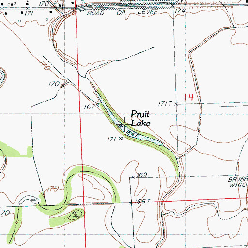 Topographic Map of Pruit Lake, MS