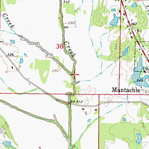 Topographic Map of Puncheon Creek, MS