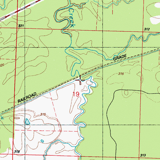 Topographic Map of Purnell Creek, MS