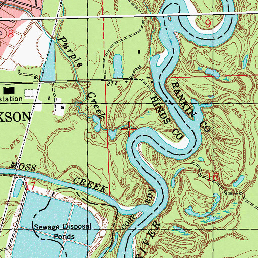Topographic Map of Purple Creek, MS