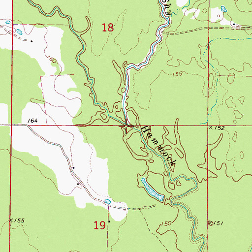 Topographic Map of Pushacoona Creek, MS