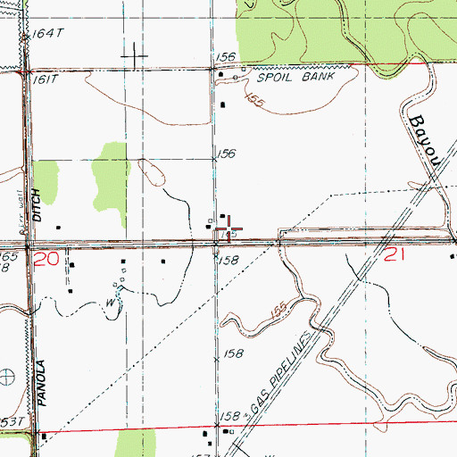 Topographic Map of Queen Chapel, MS