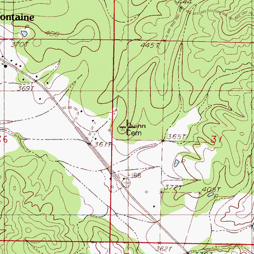 Topographic Map of Quinn Cemetery, MS