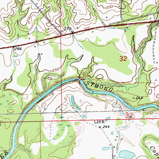 Topographic Map of Quinn Creek, MS