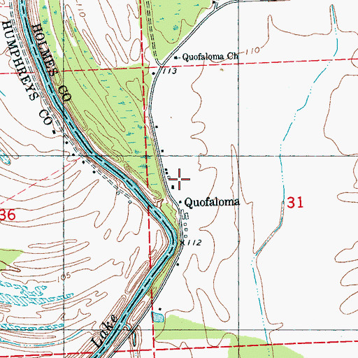 Topographic Map of Quofaloma, MS