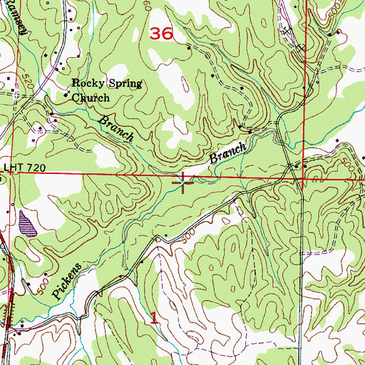 Topographic Map of Ramsey Branch, MS