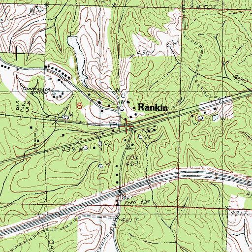 Topographic Map of Rankin, MS