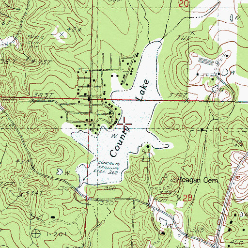Topographic Map of County Lake, MS