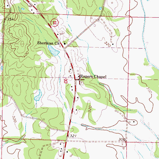 Topographic Map of Rapers Chapel, MS