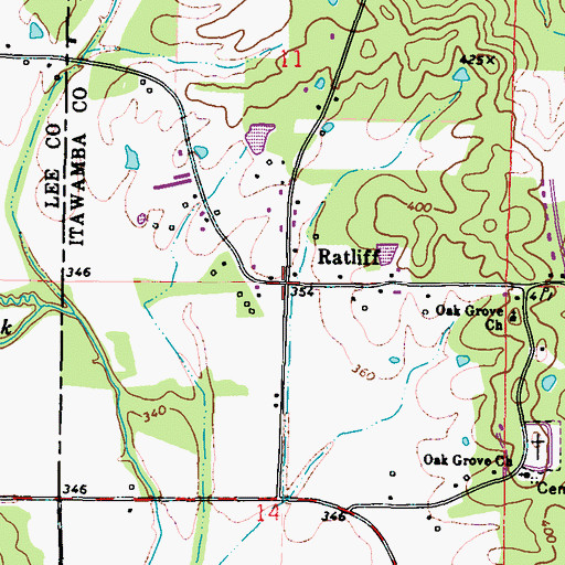 Topographic Map of Ratliff, MS