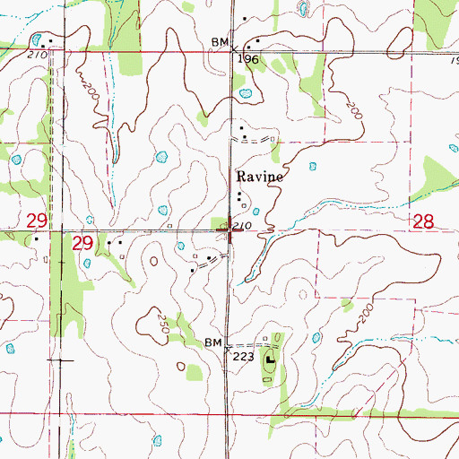 Topographic Map of Ravine, MS